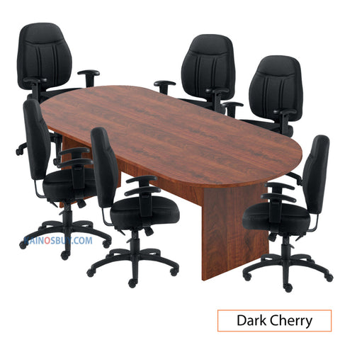 8ft. Racetrack Conference Table with<br>6 Chairs (G11651B) - Kainosbuy.com