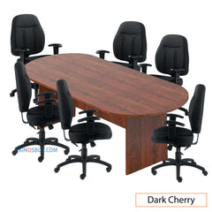 8ft. Racetrack Conference Table with<br>6 Chairs (G11651B) - Kainosbuy.com