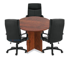 42" Round Table/Cross Base  with 3 Chairs (G11782B) - Kainosbuy.com