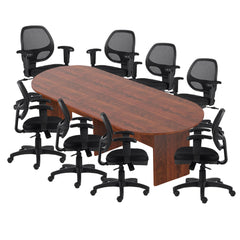 6ft, 8ft, 10ft Racetrack Conference Table and Chair (G11647B) Set