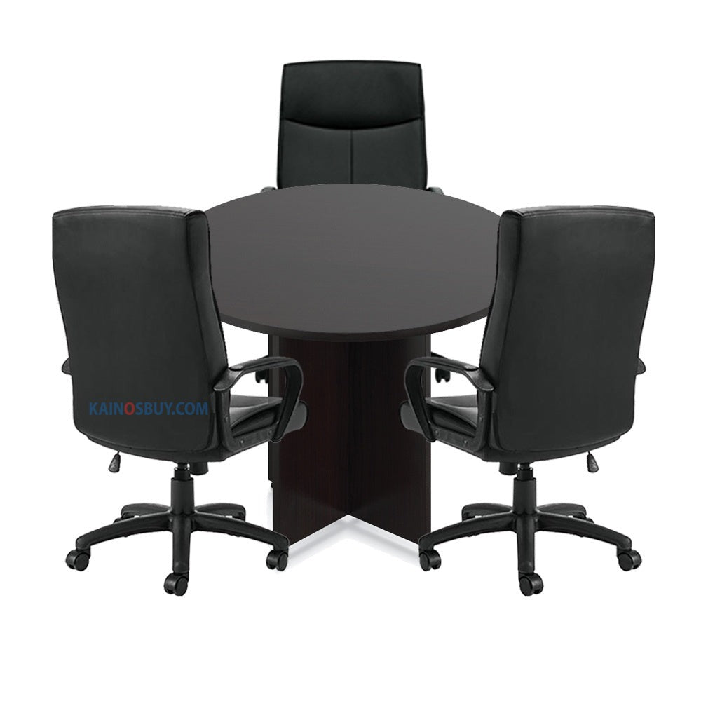 42" Round Table/Cross Base  with 3 Chairs (G11782B) - Kainosbuy.com