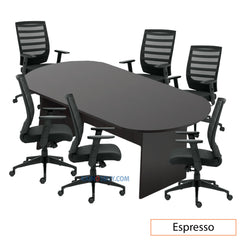 8ft. Racetrack Conference Table with<br>6 Chairs (G11920B) - Kainosbuy.com