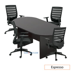 6ft. Racetrack Conference Table with<br>4 Chairs (G11920B) - Kainosbuy.com