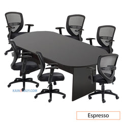 8ft. Racetrack Conference Table with<br>6 Chairs (G11320B) - Kainosbuy.com