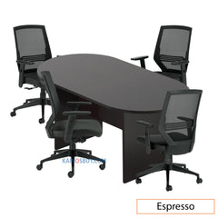 6ft. Racetrack Conference Table with<br> 4 Chairs (G12112B) - Kainosbuy.com