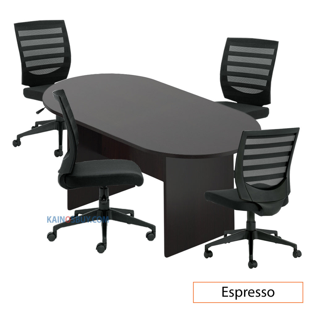 6ft. Racetrack Conference Table with<br>4 Chairs (G11922B) - Kainosbuy.com