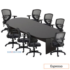 10ft. Racetrack Conference Table with<br>8 Chairs (G11320B) - Kainosbuy.com