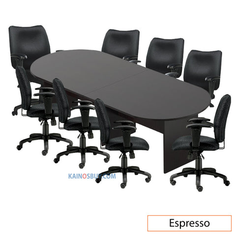 10ft. Racetrack Conference Table with<br>8 Chairs (G11612B) - Kainosbuy.com