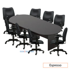 10ft. Racetrack Conference Table with<br>8 Chairs (G11612B) - Kainosbuy.com