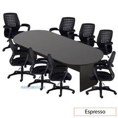 10ft. Racetrack Conference Table with <br>8 Chairs (G11750B) - Kainosbuy.com