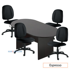 6ft. Racetrack Conference Table with<br>4 Chairs (G11650B) - Kainosbuy.com