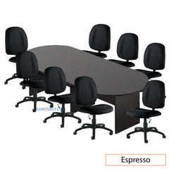 10ft. Racetrack Conference Table with<br>8 Chairs (G11650B) - Kainosbuy.com