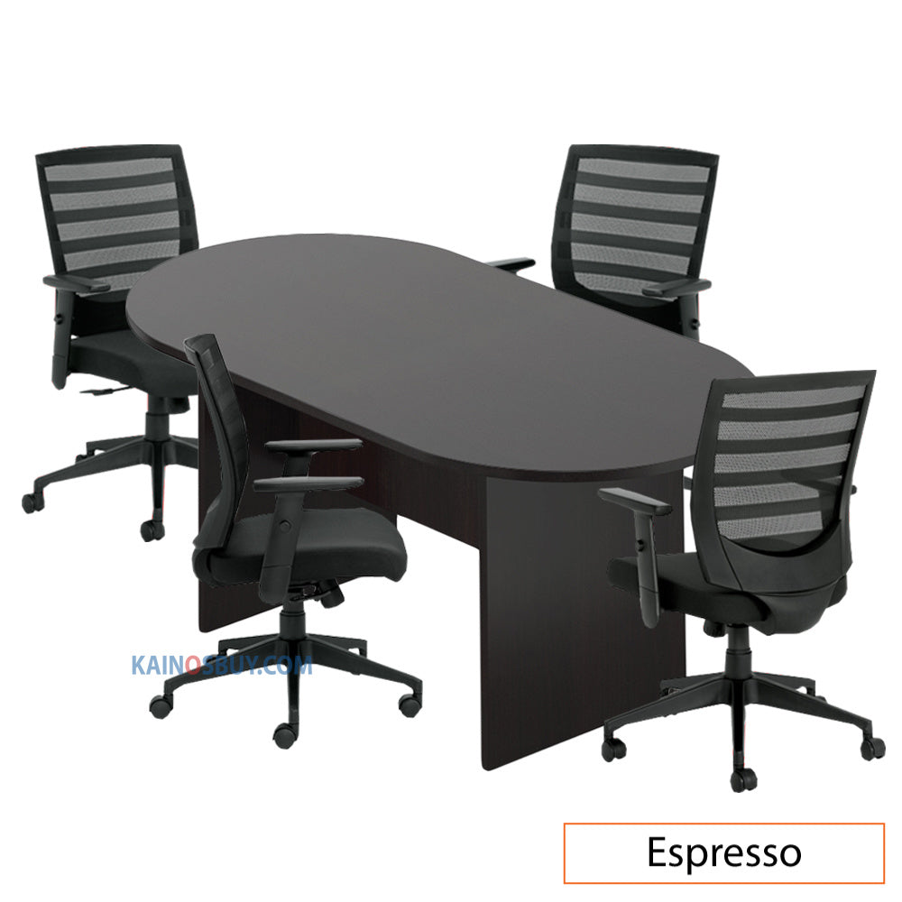 6ft. Racetrack Conference Table with<br>4 Chairs (G11921B) - Kainosbuy.com