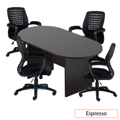 6ft. Racetrack Conference Table with<br>4 Chairs (G11750B) - Kainosbuy.com