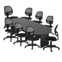 6ft, 8ft, 10ft Racetrack Conference Table and Chair (G11642B) Set