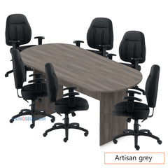 8ft. Racetrack Conference Table with<br>6 Chairs (G11651B) - Kainosbuy.com