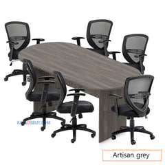 8ft. Racetrack Conference Table with<br>6 Chairs (G11320B) - Kainosbuy.com