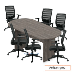 8ft. Racetrack Conference Table with<br>6 Chairs (G11920B) - Kainosbuy.com