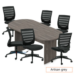 8ft. Racetrack Conference Table with<br>6 Chairs(G11922B) - Kainosbuy.com