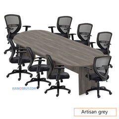 10ft. Racetrack Conference Table with<br>8 Chairs (G11320B) - Kainosbuy.com