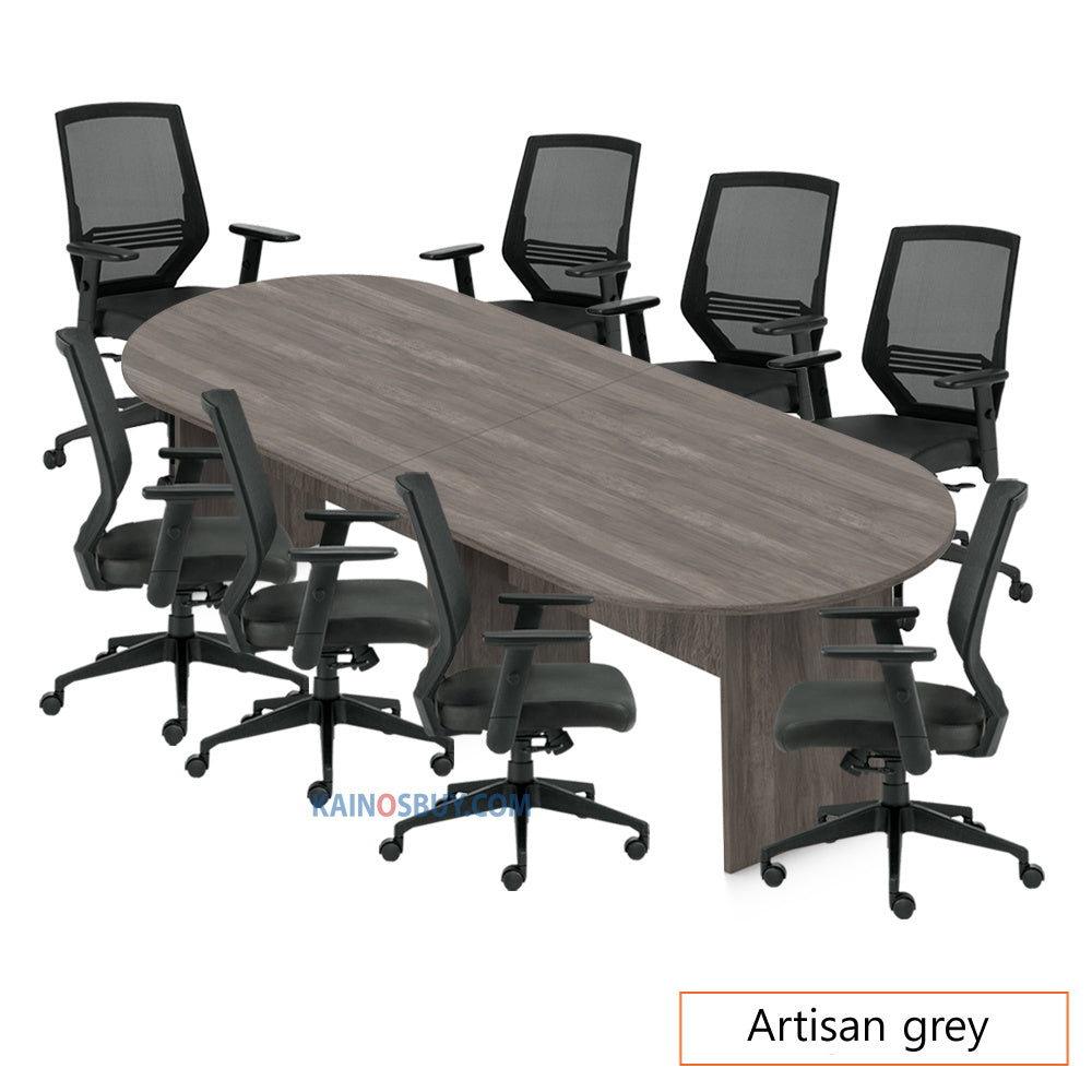 10ft. Racetrack Conference Table with<br>8 Chairs (G12112B) - Kainosbuy.com
