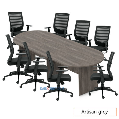 10ft. Racetrack Conference Table with<br>8 Chairs (G11920B) - Kainosbuy.com