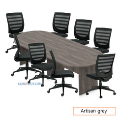 10ft. Racetrack Conference Table with<br>8 Chairs (G11922B) - Kainosbuy.com