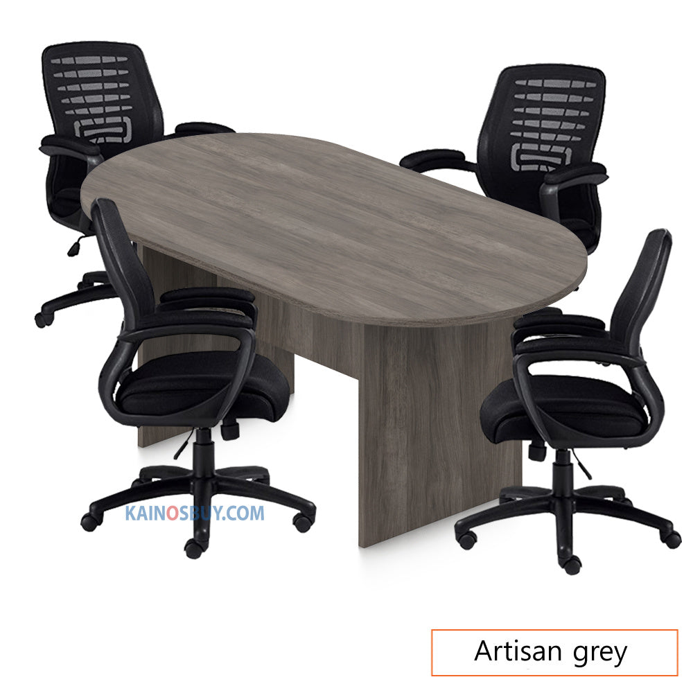6ft. Racetrack Conference Table with<br>4 Chairs (G11750B) - Kainosbuy.com
