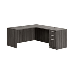 L66D - 5.5' x 6' L-Shape Workstation (Credenza Shell with B/B/F Pedestal)