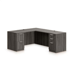 L66D - 5.5' x 6' L-Shape Workstation (Credenza Shell with B/B/F, F/F Pedestals)