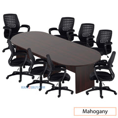 10ft. Racetrack Conference Table with <br>8 Chairs (G11750B) - Kainosbuy.com