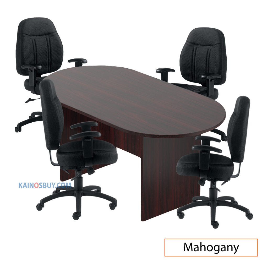6ft. Racetrack Conference Table with<br>4 Chairs (G11651B) - Kainosbuy.com