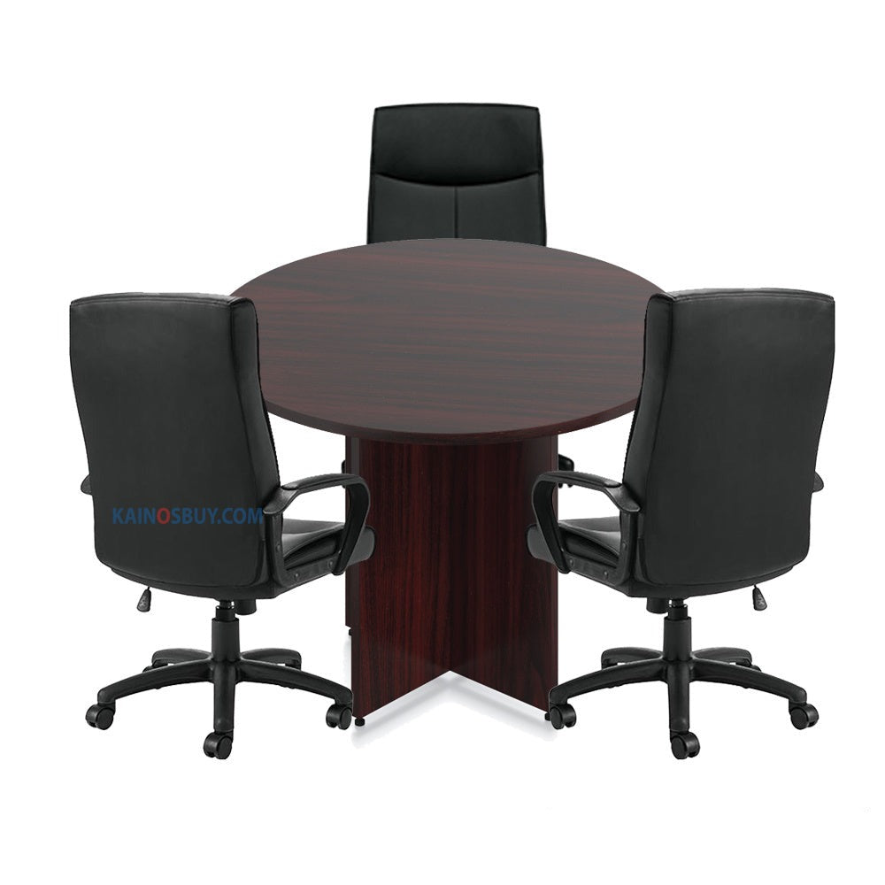 42" Round Table/Cross Base  with 3 Chairs (G11782B) - Kainosbuy.com