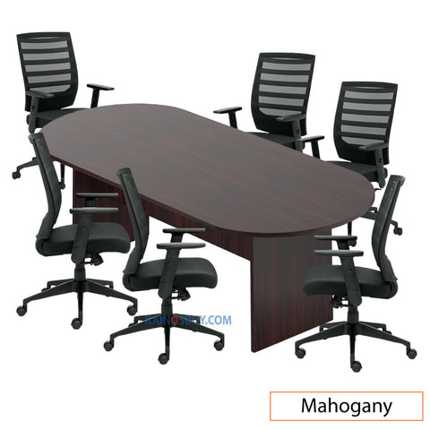 8ft. Racetrack Conference Table with<br>6 Chairs (G11920B) - Kainosbuy.com