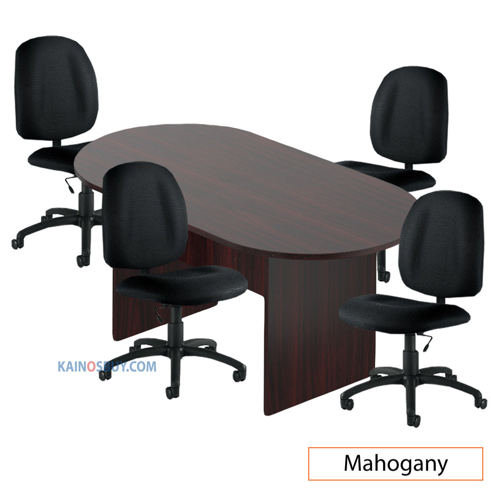 6ft. Racetrack Conference Table with<br>4 Chairs (G11650B) - Kainosbuy.com