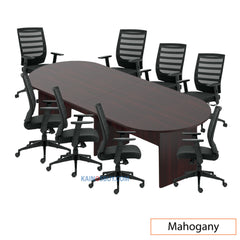 10ft. Racetrack Conference Table with<br>8 Chairs (G11920B) - Kainosbuy.com