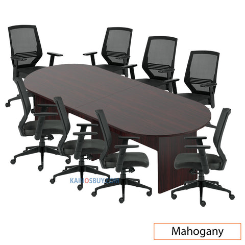 10ft. Racetrack Conference Table with<br>8 Chairs (G12112B) - Kainosbuy.com