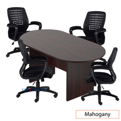 6ft. Racetrack Conference Table with<br>4 Chairs (G11750B) - Kainosbuy.com