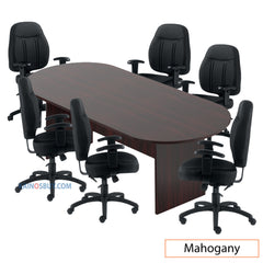 8ft. Racetrack Conference Table with<br>6 Chairs (G11651B) - Kainosbuy.com