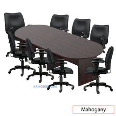 10ft. Racetrack Conference Table with<br>8 Chairs (G11612B) - Kainosbuy.com