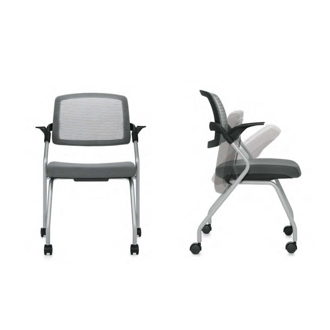 Customized Flip Up Seat Nesting Chair with Casters G6764C/6765C - Kainosbuy.com