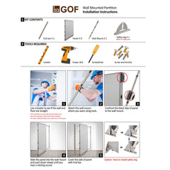 GOF Wallmounted Office Partition<BR>90W x 60H - Kainosbuy.com