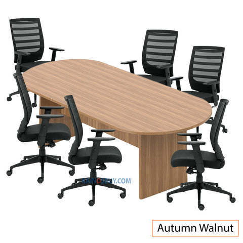 8ft. Racetrack Conference Table with<br>6 Chairs (G11920B) - Kainosbuy.com