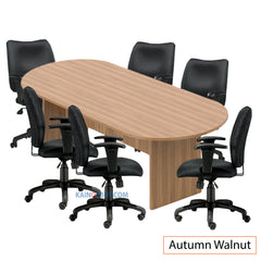 8ft. Racetrack Conference Table with<br>6 Chairs (G11612B) - Kainosbuy.com