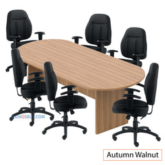 8ft. Racetrack Conference Table with<br>6 Chairs (G11651B) - Kainosbuy.com