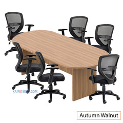 8ft. Racetrack Conference Table with<br>6 Chairs (G11320B) - Kainosbuy.com