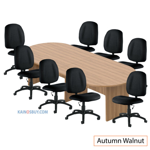 10ft. Racetrack Conference Table with<br>8 Chairs (G11650B) - Kainosbuy.com