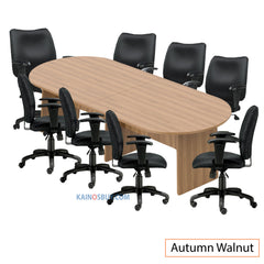 10ft. Racetrack Conference Table with<br>8 Chairs (G11612B) - Kainosbuy.com