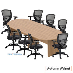 10ft. Racetrack Conference Table with<br>8 Chairs (G11320B) - Kainosbuy.com