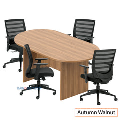 6ft. Racetrack Conference Table with<br>4 Chairs (G11921B) - Kainosbuy.com